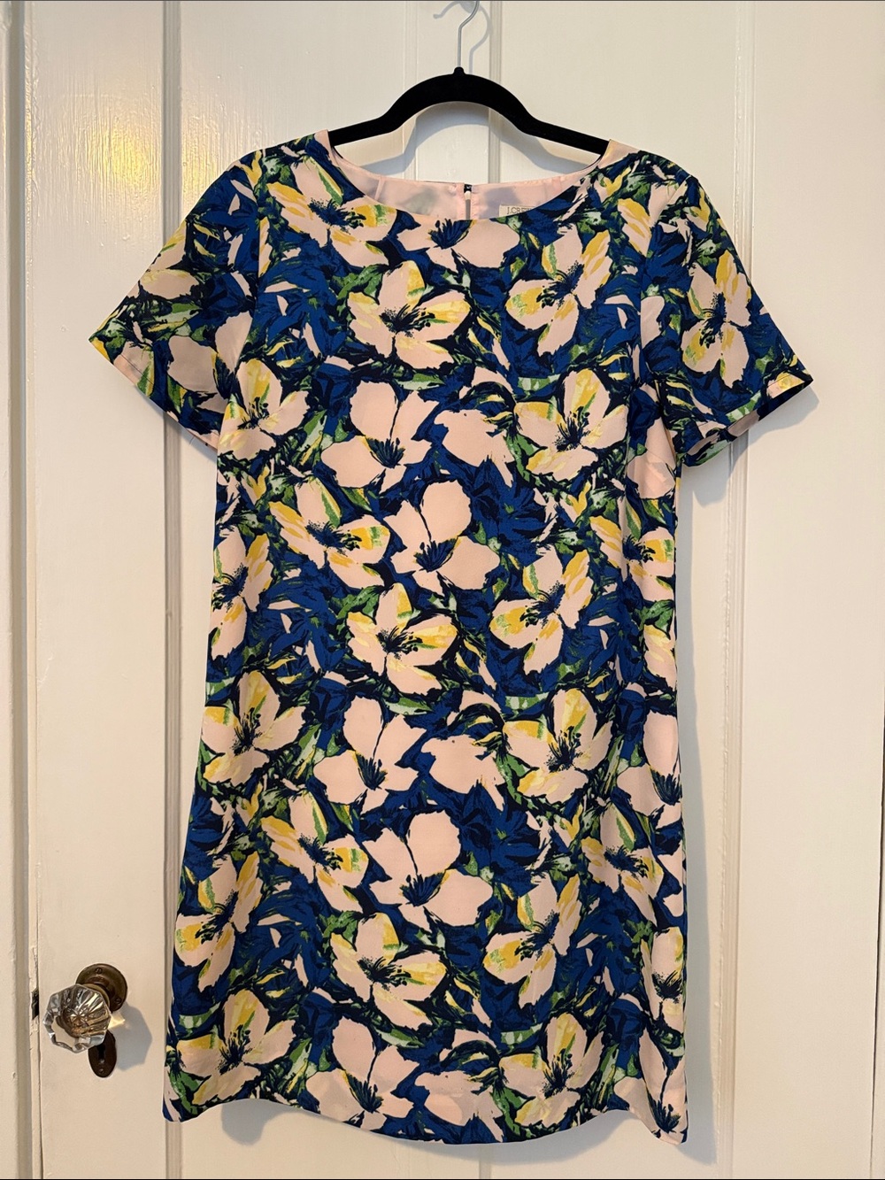 J. Crew Blue, Pink & Green Floral Shift Dress